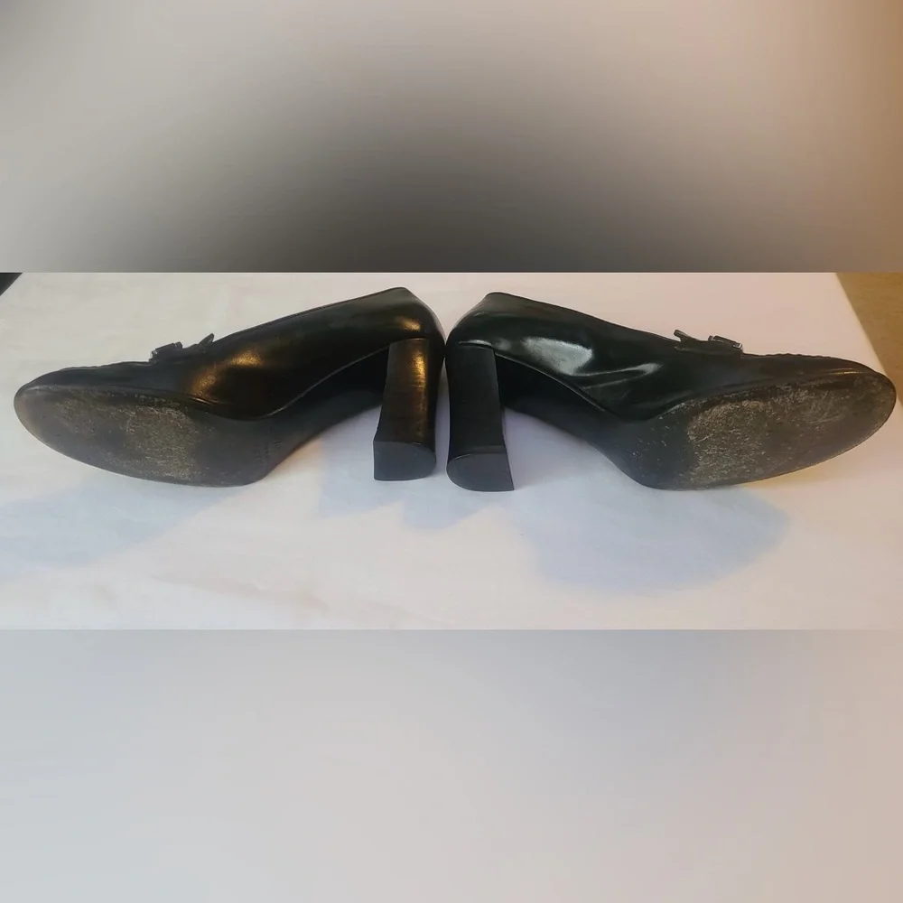 Prada Black Leather Vintage Women's Heels